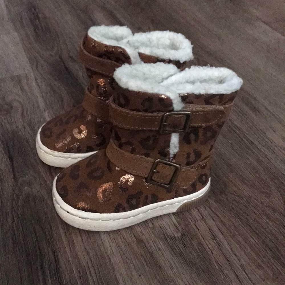 Toddler girls animal print boots